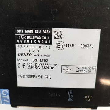 TOYOTA GT 86 2014 ŘÍZENÍ / MODUL PŘEVODOVKY ŘAZENÍ
