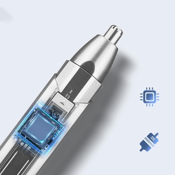 USB-триммер 3 в 1: набор для ухода за носом, бровями и бородой.