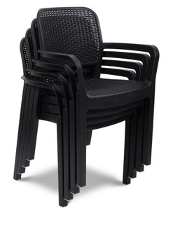 Комплект из стола ФУТУРА и стульев САМАННА на 6 человек. Штабелируемые стулья.