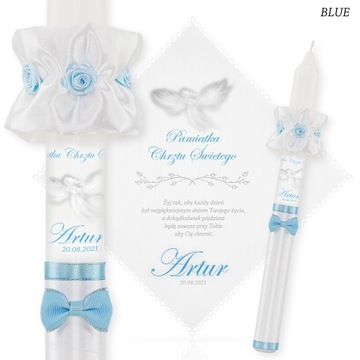 СВЕЧА и КРЕСТАЛЬНАЯ РУЧКА для крещения МАЛЬЧИКА на ДЕВОЧКУ ИМЯ КВт