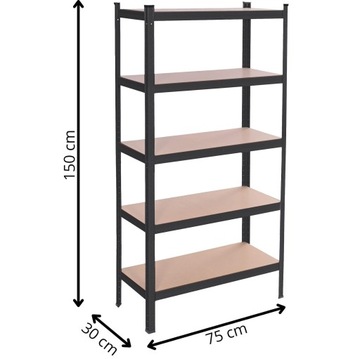 Склад полки 150x75x30 см. Металлический гараж, толкованный полками 625 кг