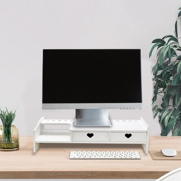 Настольная подставка Органайзер Полка для компьютера Держатель для клавиатуры 2 белых ящика