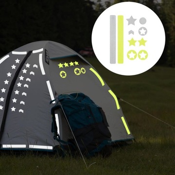 СВЕТООТРАЖАЮЩИЕ НАКЛЕЙКИ, СВЕТООХРАНЯЮЩИЕ, РАЗНЫХ ФОРМ, ДЛЯ ВЕЛОСИПЕДА, РЮКЗАКА, 84 ШТ.