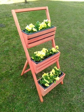 ДЕРЕВЯННАЯ ПОДСТАВКА ДЛЯ ЦВЕТОВ ПОДСТАВКА ЛЕСТНИЦА ДЛЯ ТЕРРАСЫ САД TIK