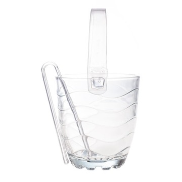 POJEMNIK NA LÓD ZE SZCZYPCAMI WIADERKO DO LODU Z UCHWYTEM SZKLANY