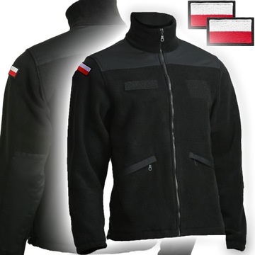Polar wojskowy CZARNY Bluza Wz93 + flagi r. M