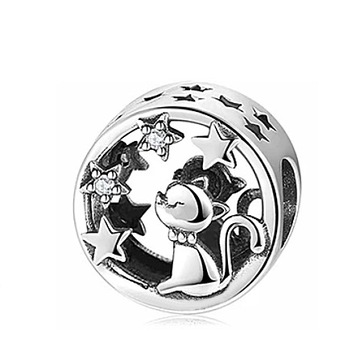 CHARMS ZAWIESZKA KOT KOTEK PUPIL GWIAZDY S925