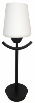 Czarna lampa stołowa biały klosz szklany LONDYN