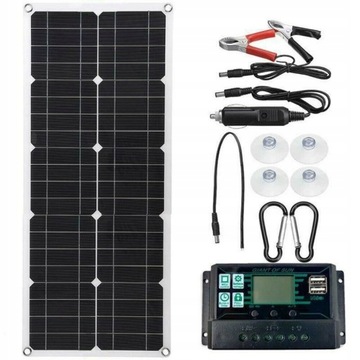 PANEL SOLARNY BATERIA SŁONECZNA 100W 12V REGULATOR