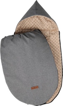 ТЕПЛЫЙ СПАЛЬНЫЙ МЕШОК ДЛЯ КОЛЯСКИ MINKY BABYMAM С КАПЮШОНОМ