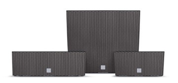 БОЛЬШАЯ КВАДРАТНАЯ ЦВЕТОЧНАЯ КОРОБКА ИЗ БЕЛОГО РОТАНГА PROSPERPLAST