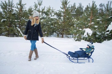 прочные ПОЛЬСКИЕ САНКИ, металл-дерево, детские, высокая СПИНКА+ПУШ
