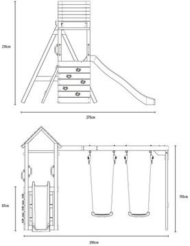 ИГРОВАЯ ПЛОЩАДКА ДЕРЕВЯННЫЙ ДОМ ГОРКА 2 КАЧЕЛИ Песочница БАШНЯ СТЕНА