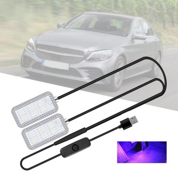 Светодиодные автомобильные фары USB, универсальные водонепроницаемые, с переключателем Ambient Pink 5 В