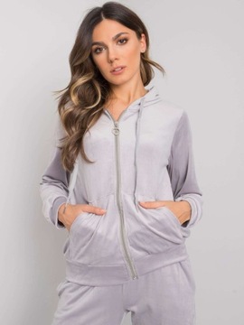DRES welur z kapturem rozpinany WELUROWY komplet YP54 czarny 42 XL