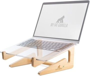 Stojak na laptopa z bambusa, ergonomiczny,