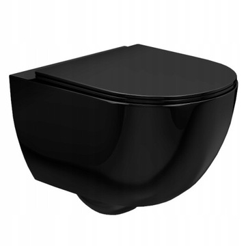 CZARNA Misa WC CARLO MINI RIMLESS FLAT BLACK - REA