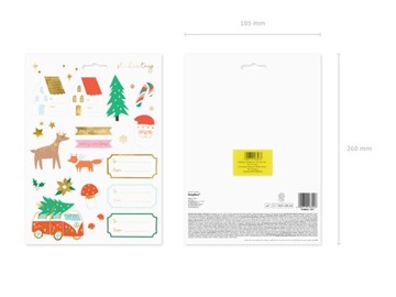 РОЖДЕСТВЕНСКИЕ НАКЛЕЙКИ НА ПОДАРКИ ЗИМНИЙ ЛЕС ПРАЗДНИКИ