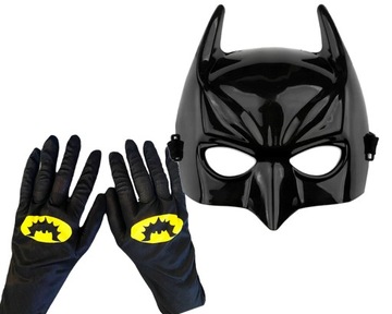 Maska batman + rękawiczki super bohater przebranie
