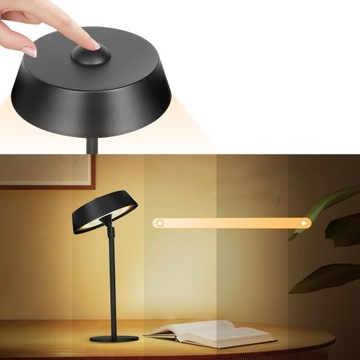 СЕНСОРНАЯ НАСТОЛЬНАЯ ЛАМПА СВЕТОДИОДНАЯ АККУМУЛЯТОРНАЯ USB IP54 ЧЕРНАЯ
