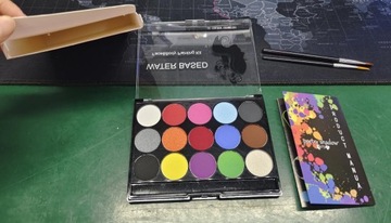 КРАСКИ ДЛЯ КРАСКИ ДЛЯ ТЕЛА 15 ШТ КРАСКИ ДЛЯ ЛИЦА С 2 КИСТОЧКАМИ