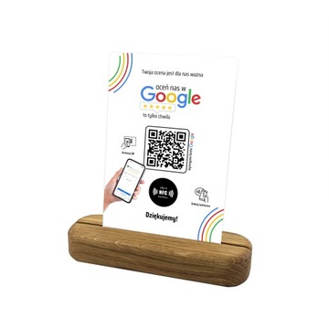 METALOWY STAND STOJAK QR NFC ZBIERANIE WYSTAWIANIE OPINII OCEŃ NAS W GOOGLE