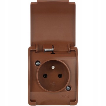 Одинарная герметичная розетка для поверхностного монтажа IP44