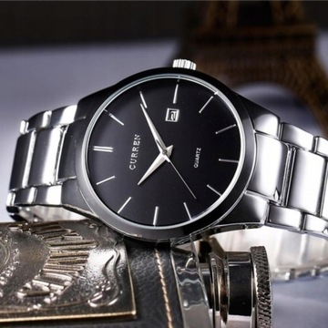 ЧАСЫ МУЖСКИЕ CURREN КЛАССИЧЕСКИЕ СТАЛЬНЫЕ ЭЛЕГАНТНЫЕ ДАТА 4 ЦВЕТА ПОДАРОК
