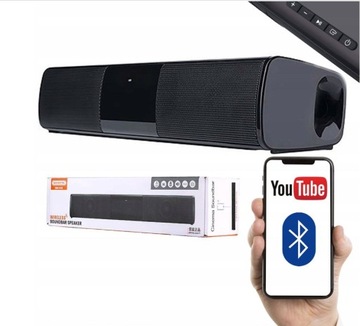 GŁOŚNIK BLUETOOTH PRZENOŚNY SOUNDBAR CZARNY BEZPRZEWODOWY WIFI USB AUX