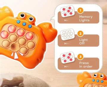 POP IT АНТИСТРЕССОВАЯ АРКАДА ЭЛЕКТРОННАЯ ИГРА ОРАНЖЕВЫЙ КРАБ