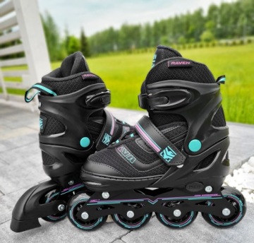 Фигурные коньки 2в1 RAVEN Drill мятный/розовый 38-42