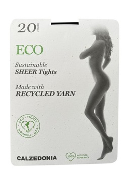 CALZEDONIA Rajstopy ECO SHEER 20 DEN Tights Czarne Tg 3 M