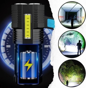 МОЩНЫЙ ТАКТИЧЕСКИЙ СВЕТОДИОДНЫЙ ФОНАРЬ 2000ЛМ АККУМУЛЯТОРНЫЙ ВОЕННЫЙ ПОИСК ДЛЯ КЕМПИНГА