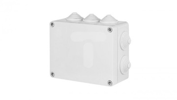 INDUSTRIAL Puszka hermetyczna n/t 198x139x82mm IP55 z 8 dławicami szara