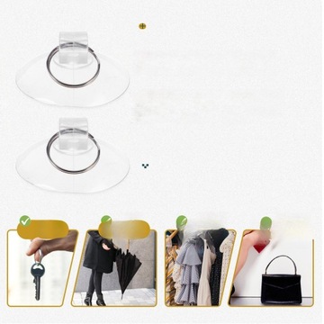 РЕЗИНОВЫЙ КРЮЧОК С ПРИСОСКОЙ ДЛЯ УКРАШЕНИЯ КОЛЛЕКЦИИ ИЗ 10 ШТ.