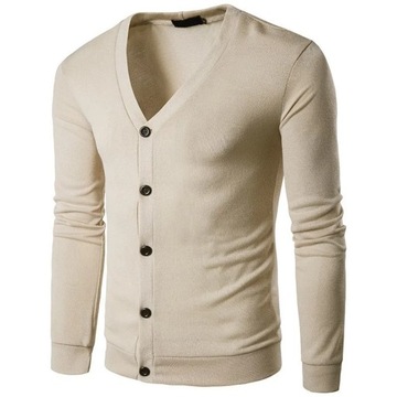 2023 Men's V-Neck Sweatercoat Male Sweater Slim Fi