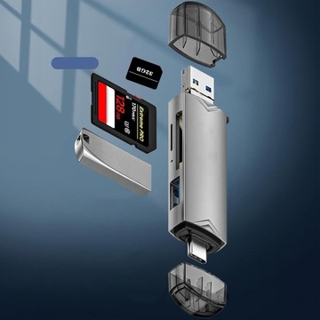 АДАПТЕР КАРТРИДЕРА USB 3.0 КАРТА ПАМЯТИ TYPE-C PLUG&PLAY