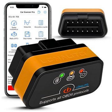INTERFEJS DIAGNOSTYCZNY TESTER ELM327 OBD2 BLUETOOTH 4.0 ANDROID iOS POLSKI