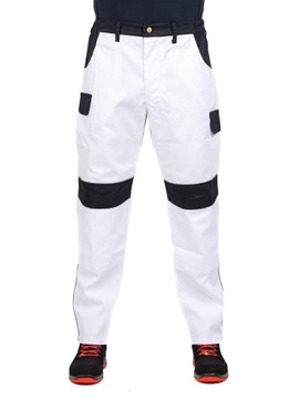 Spodnie robocze JM WORK WEAR białe dla malarza r56