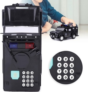 SKARBONKA AUTO SEJF NA MONETY BANKNOTY NA KOD PIN