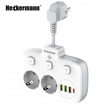 УДЛИНИТЕЛЬ ПИТАНИЯ С ПЕРЕКЛЮЧАТЕЛЯМИ USB 3.0 БЫСТРОЙ ЗАРЯДКИ