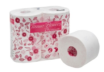 4x Papier toaletowy z zapachiem róż Tissue Flowers
