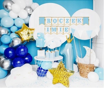 Набор ШАРОВ на ПЕРВЫЙ ГОД, баннер на 1-й день рождения + ИМЯ