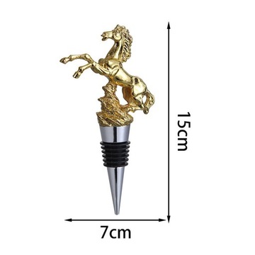 Пробка для бутылки вина Pet, декоративная пробка с крышкой в ​​форме лошади, золото