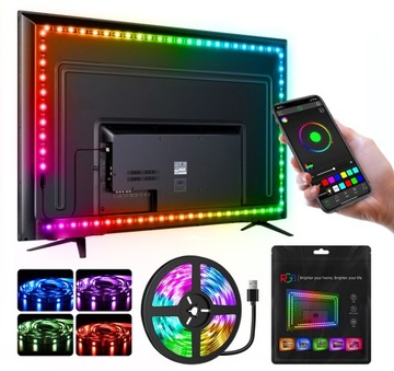 Taśma LED RGB USB podświetlenie BLUETOOTH 5M