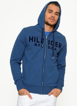 TOMMY HILFIGER BLUZA LOGO ZIP HOODY COTTON S