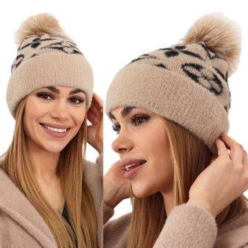 CZAPKA DAMSKA ZIMOWA NA ZIMĘ CIEPŁA WYGODNA GRUBA KOBIECA SPORTOWA 2266