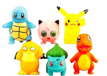 ZESTAW 6X FIGURKI POKEMON PIKACHU, BULBASAUR, CHARMANDER, SQUIRTLE, PSYDUCK