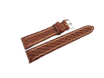 PASEK DO ZEGARKA REDUS HAND MADE 18mm BYDLĘCY TŁOCZONY WĄŻ SZYTY