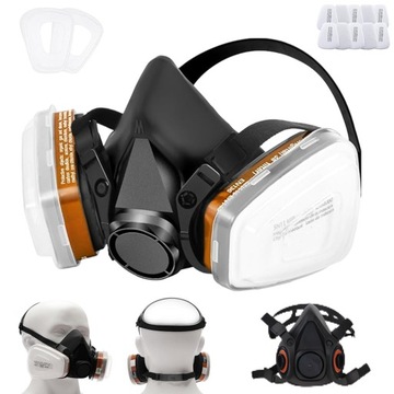 КРАСОЧНАЯ МАСКА ПОЛУМАСКА ЗАЩИТА ОТ ПЫЛИ ПЕСТИЦИДОВ + ФИЛЬТР